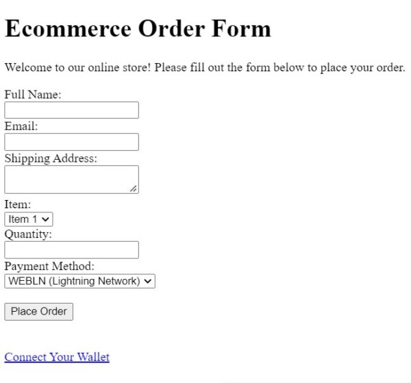 Accept Lighting Payment Ecommerce Order Form – Play Your Own Plan